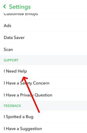 Tap on I need help