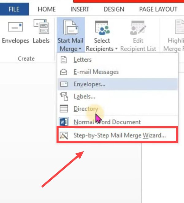 Step by step mail merge